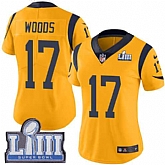 Women Nike Rams 17 Robert Woods Gold 2019 Super Bowl LIII Color Rush Limited Jersey,baseball caps,new era cap wholesale,wholesale hats